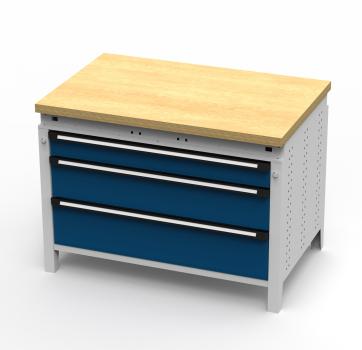 Breitfachschubladen-Werkbank Typ 410 1152x750x850 mm LxTxH mit 3 Schubladen