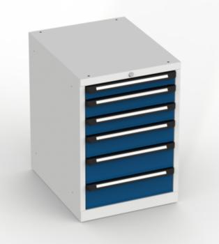 Schubladenschrank fahrbar Typ 505 Werkzeugschrank 565 x 700 x 810 mm BxTxH 6 Schubladen Vollauszug 70 kg